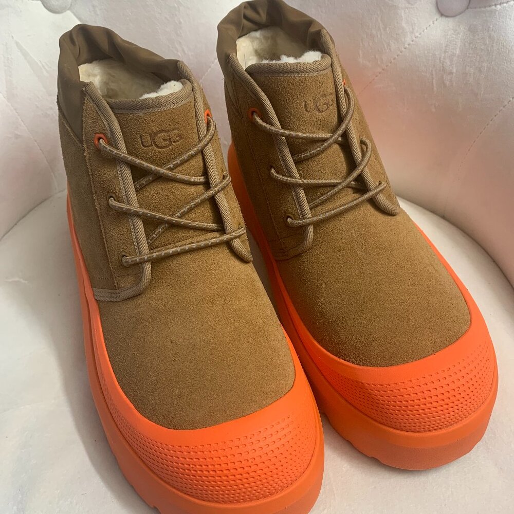 UGG MEN’S NEUMEL WEATHER HYBRID CHESTNUT/ORANGE WATERPROOF SHOE US 11